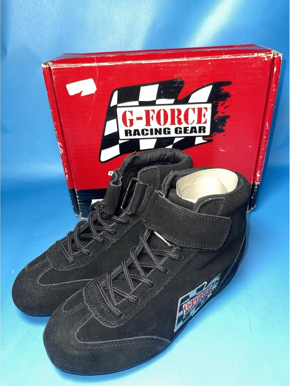 G-Force Racing Gear GF235 Mid Top Racing Shoes Black Size 7 SFI 3.3/5